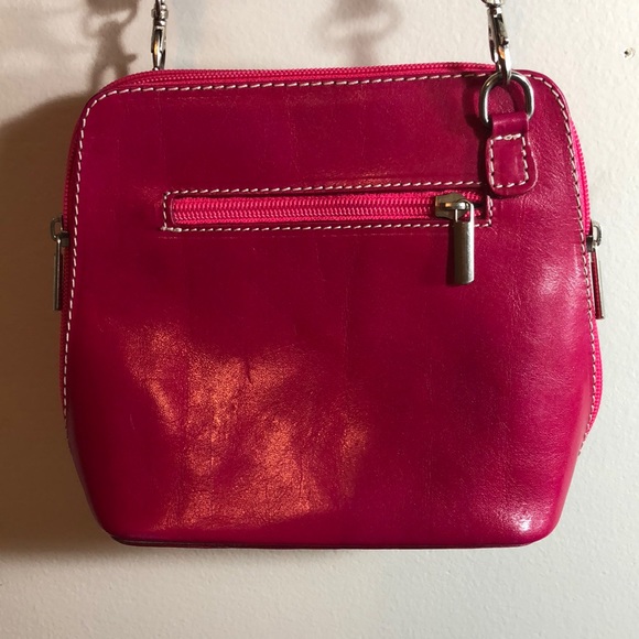 Vera Pelle Dark Pink Crossbody Mini Purse - Picture 3 of 5